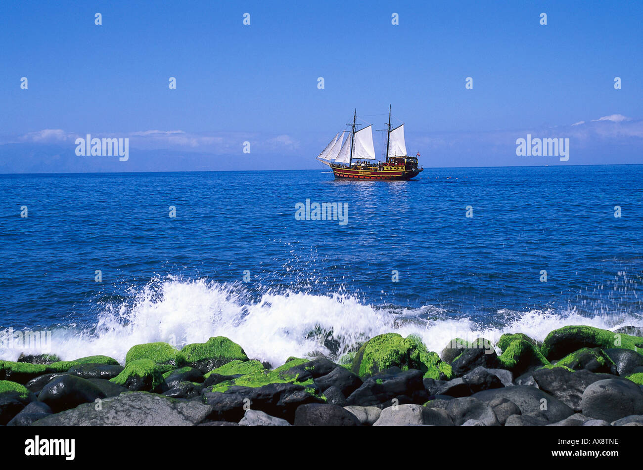 Historic sailing ship, Boat Trip, Playa de Masca, Tenerife Canary