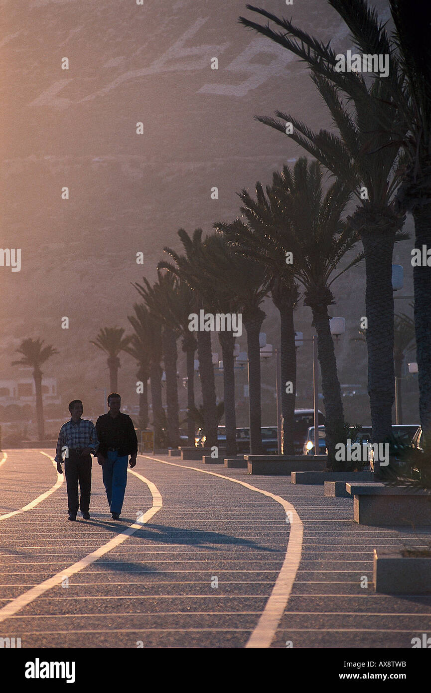 Strandpromenade, Agadir Marokko Stock Photo