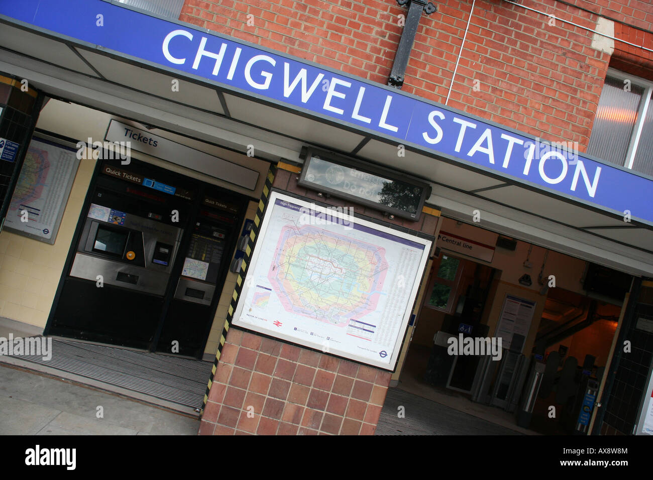 chigwell underground station entrance essex england uk gb Stock Photo