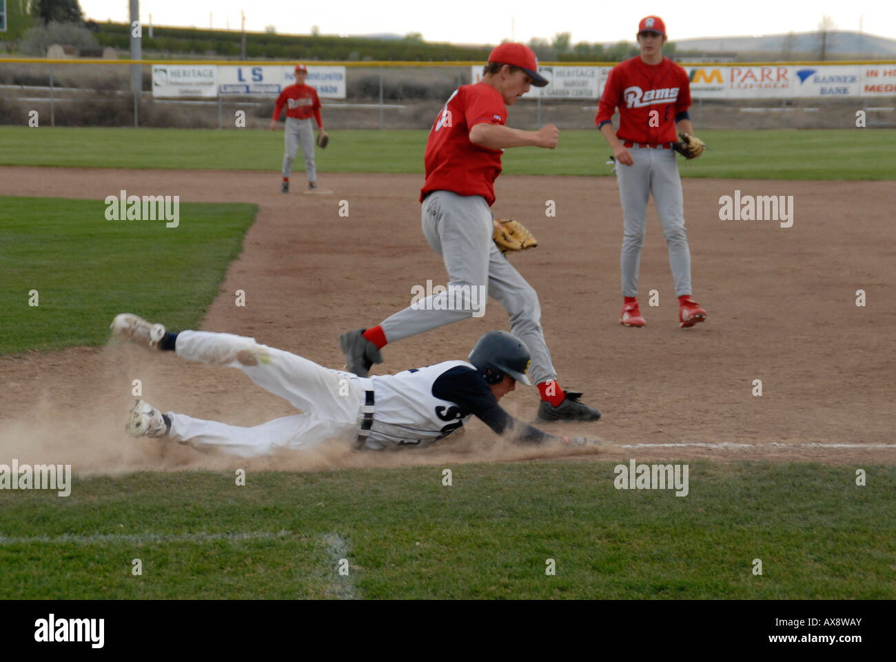 High School Baseball Game Stock Photo Alamy