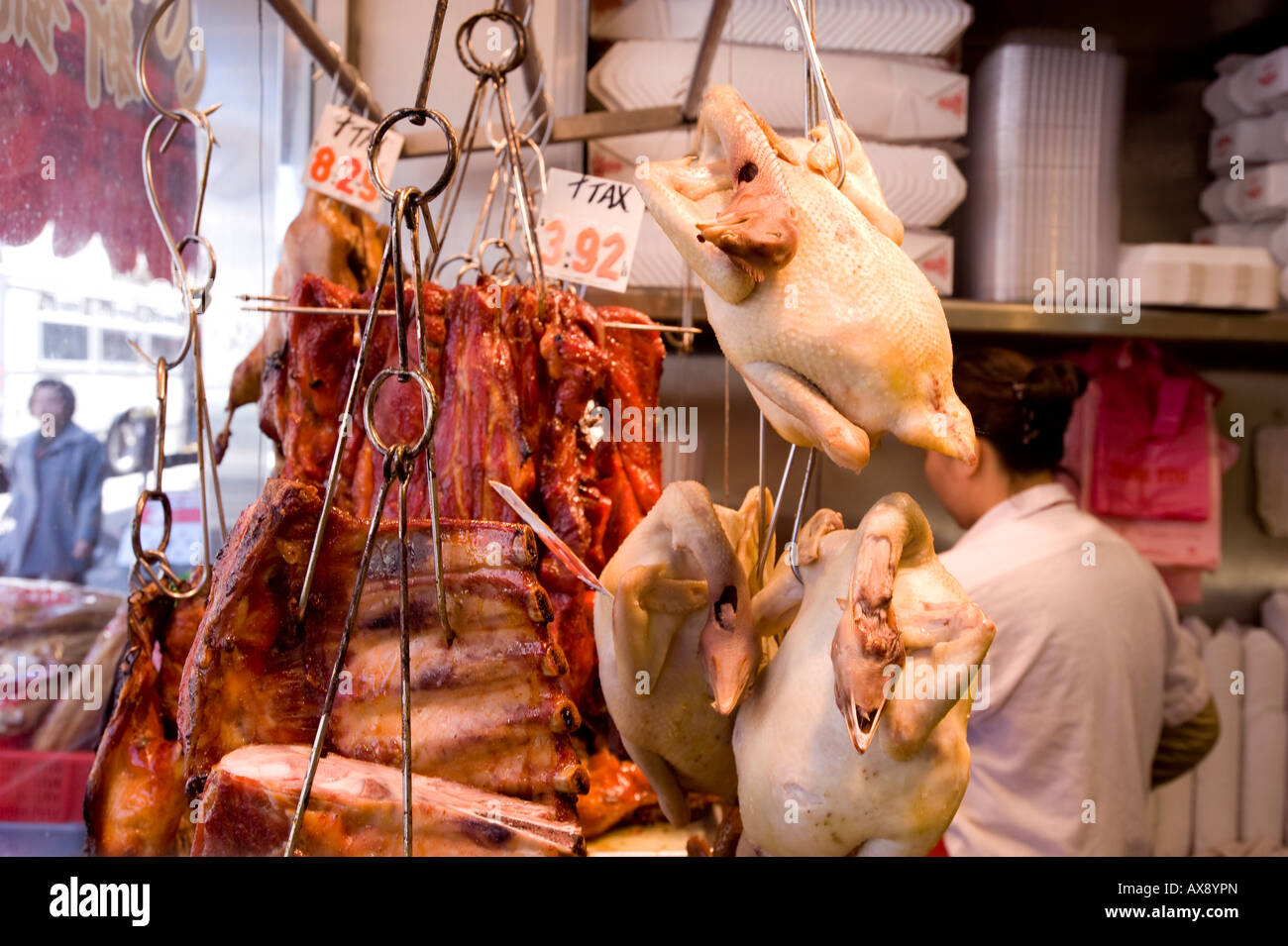 Chinese butcher shop in Chinatown San Francisco Stock Photo Alamy