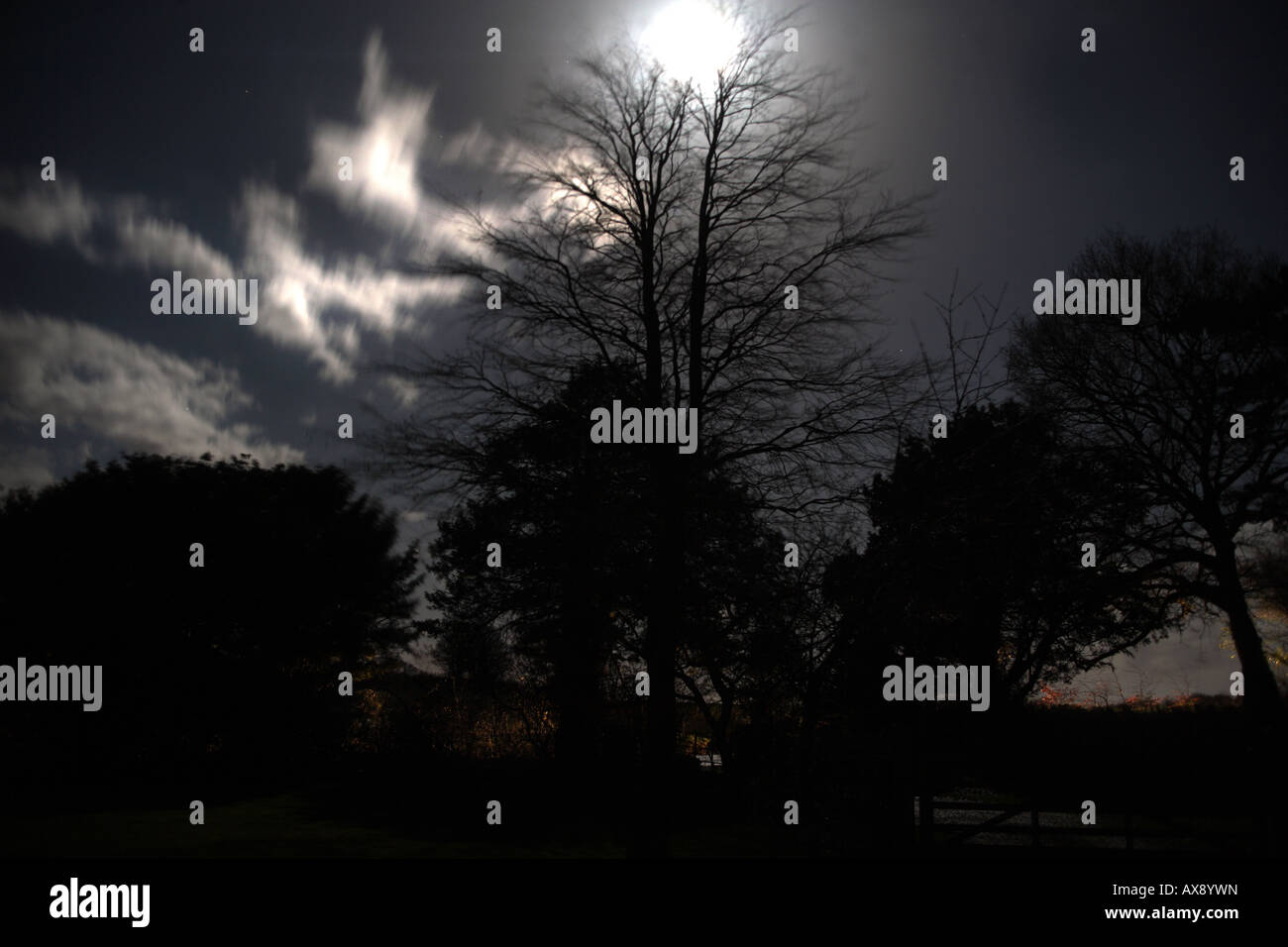 Moon (at the vernal equinox) peeping out from behind beautiful clouds