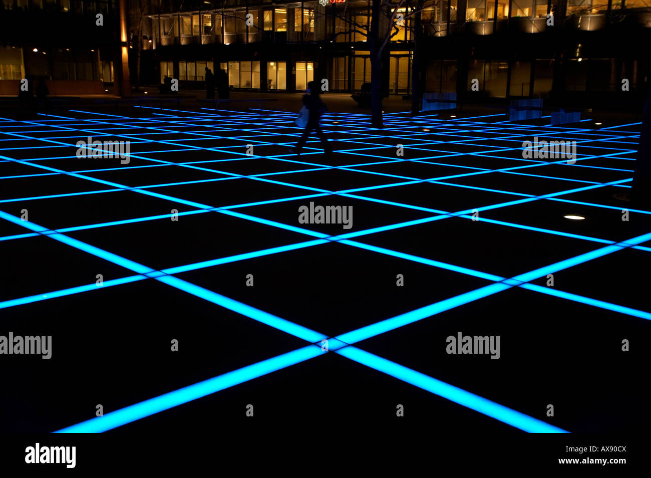 lit up light grid on the ground in London England UK Stock Photo - Alamy
