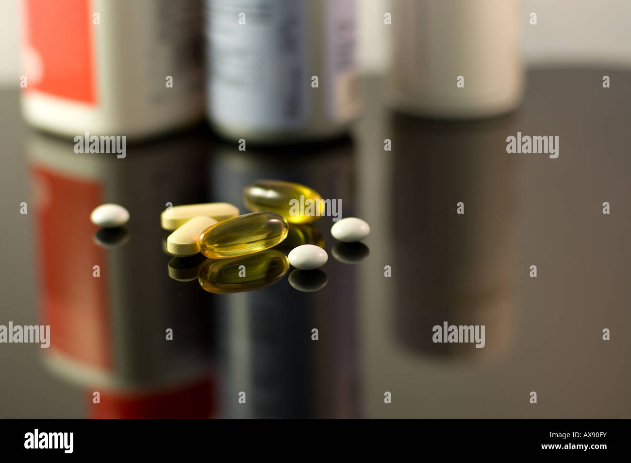 A selection of generic food supplements and tablets Stock Photo - Alamy