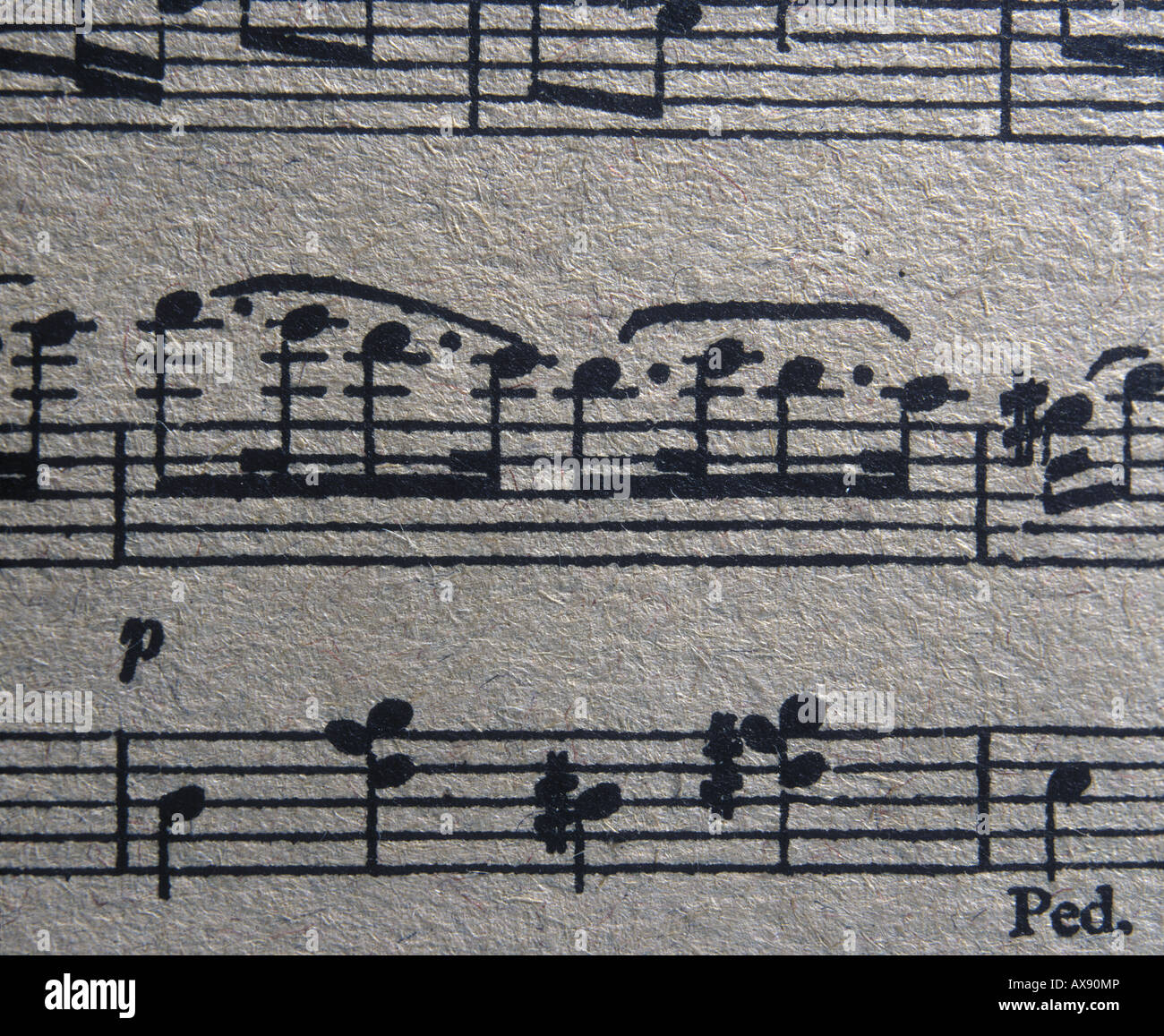 close-up of musical score sheet music Stock Photo