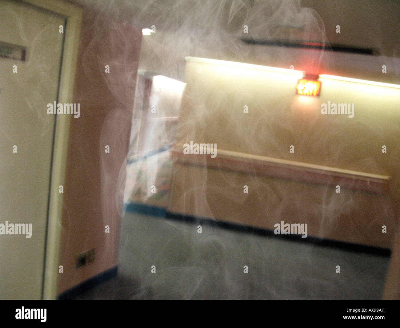 Image of a 'ghost' captured in Hotel hallway. Stock Photo