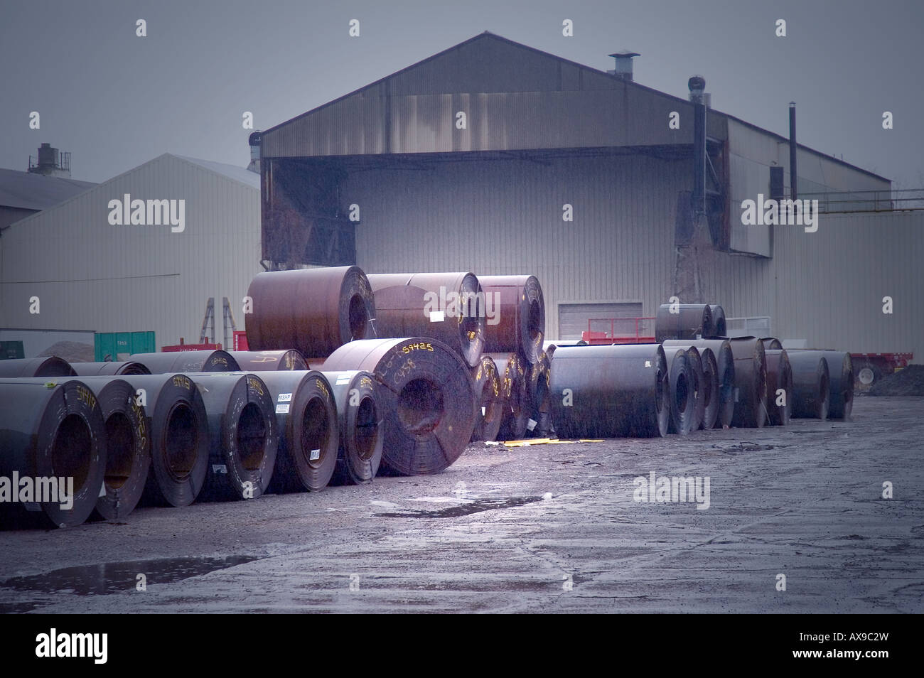 steel warehouse yard Stock Photo Alamy