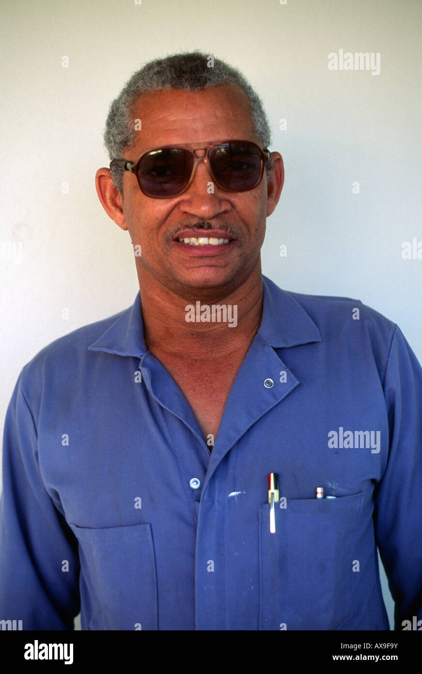 Eddie Scott, known as Mr Eddie, skilled craftsman and teacher Cayman Brac, Cayman Islands Stock Photo