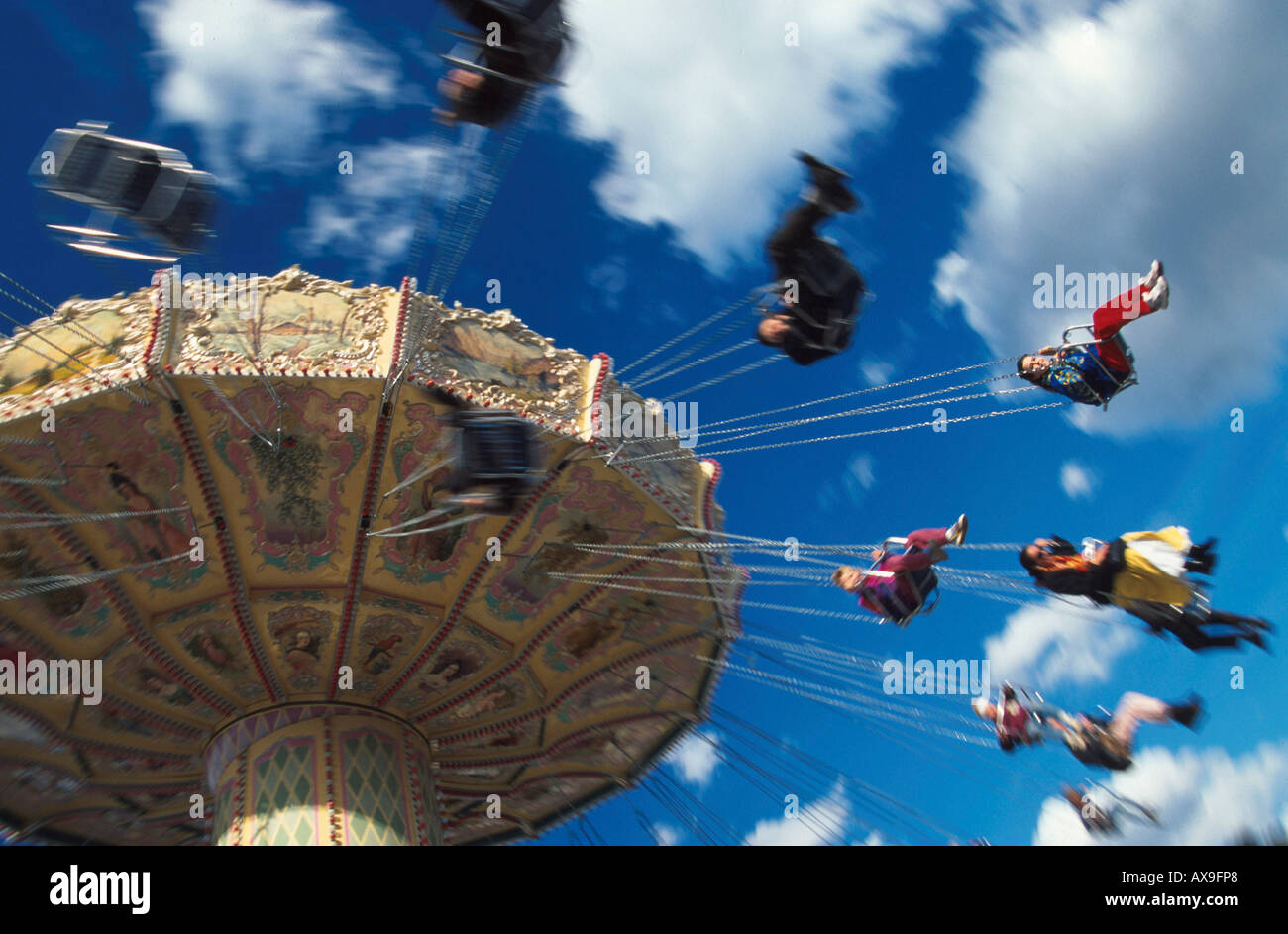 Swing carousel, Oktoberfest, Munich, Bavaria, Germany Stock Photo