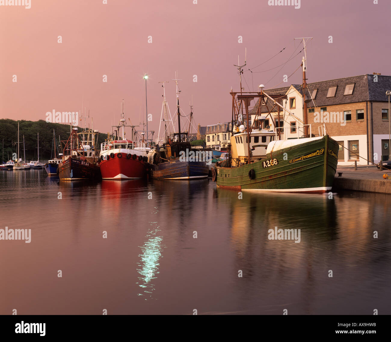 Boats in Stornoway harbour Lewis Outer Hebrides Western Isles Scotland UK Stock Photo