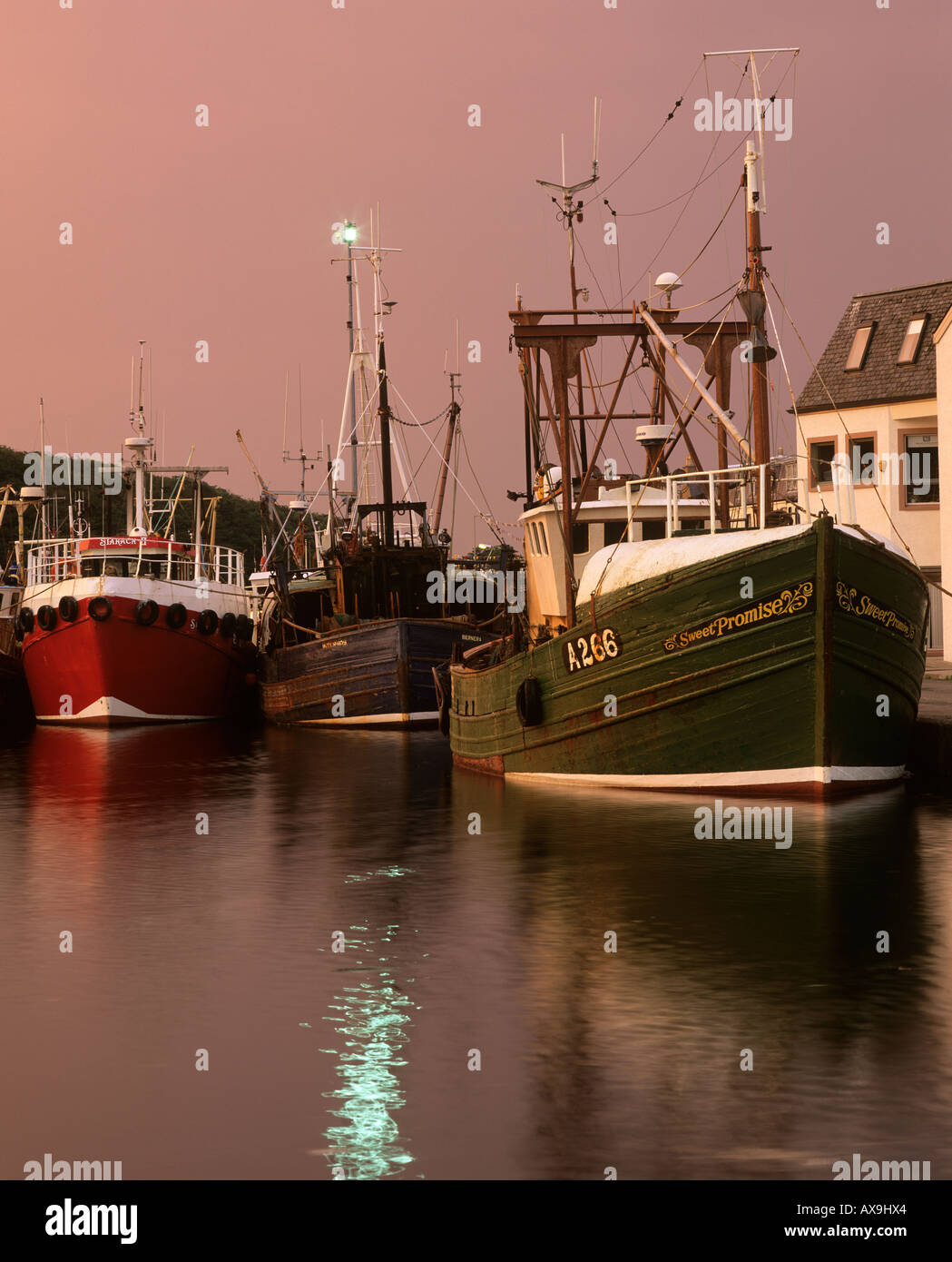 Boats in Stornoway harbour, Lewis, Outer Hebrides, Western Isles, Scotland, UK Stock Photo