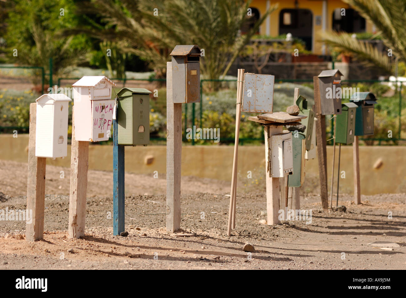 Line of Letterboxes Stock Photo Alamy
