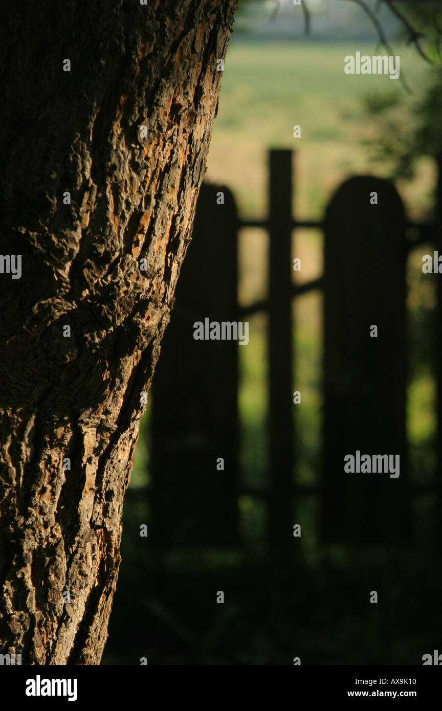 Fence in farmland Stock Photo - Alamy