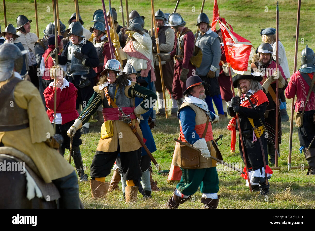 English Civil War Battle of Ripple re enactment by members of the Sealed Knot near Tewkesbury Stock Photo