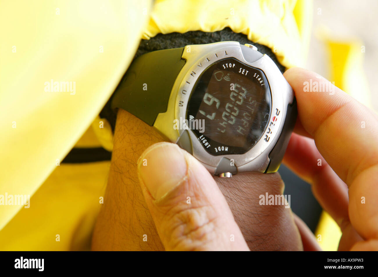 Heart rate monitor cyclist hires stock photography and images Alamy