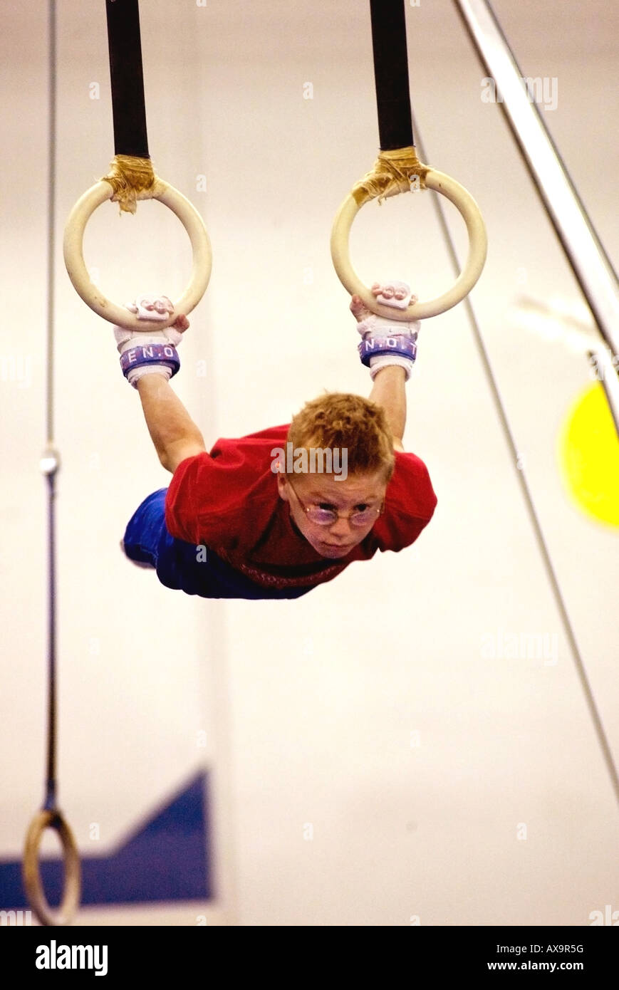 boys perform gymnastics routines Stock Photo Alamy