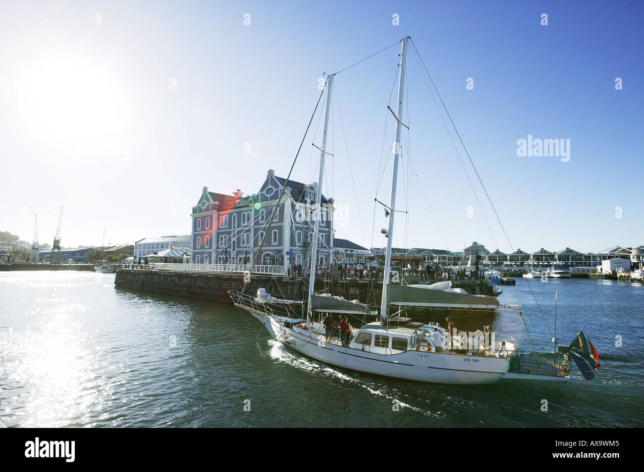 Sailing boat in Alfred Basin, Victoria and Albert Waterfront, Cape Town