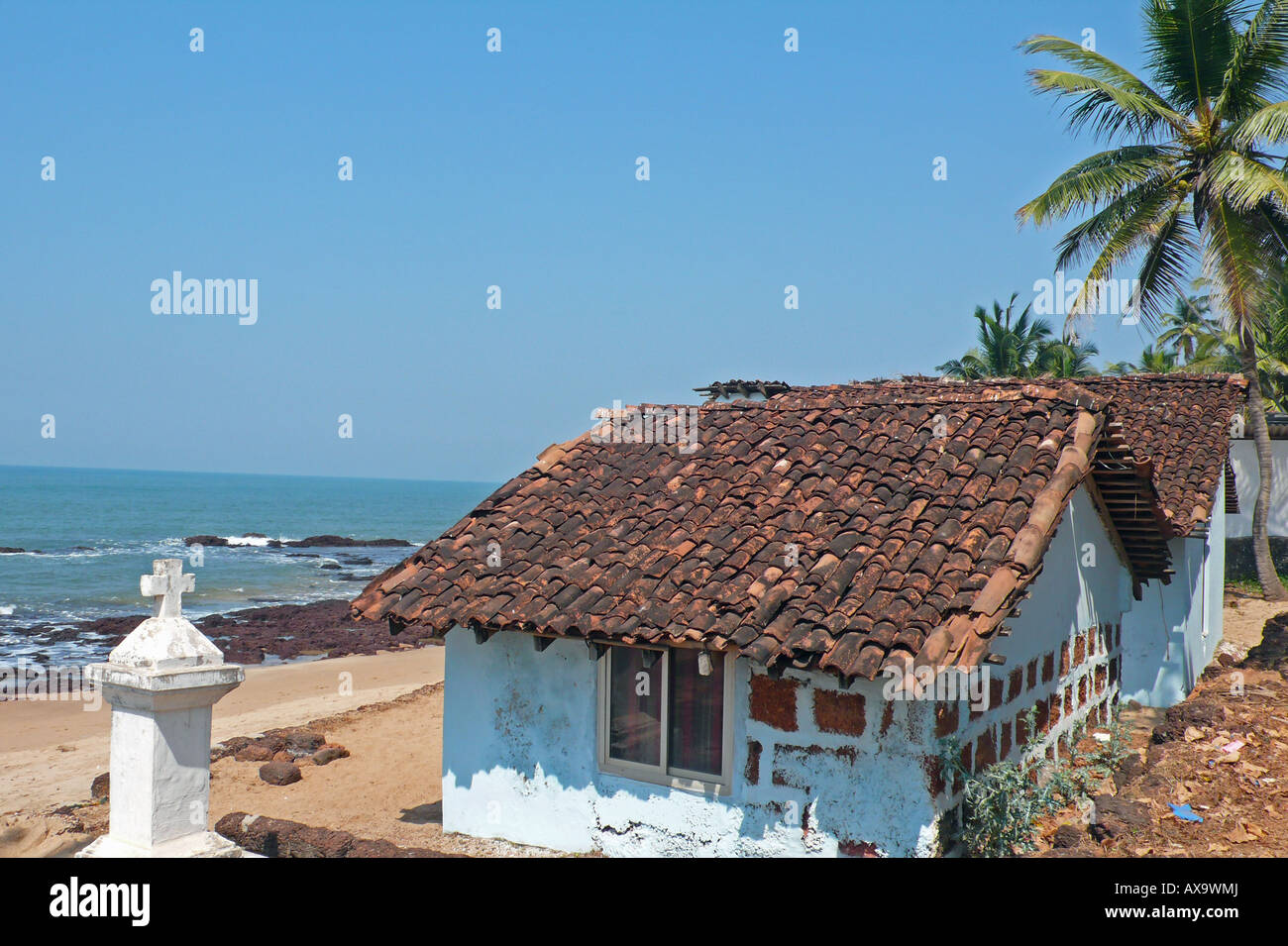 Traditional beach houses at Anjuna beach, Goa, India Stock Photo Alamy