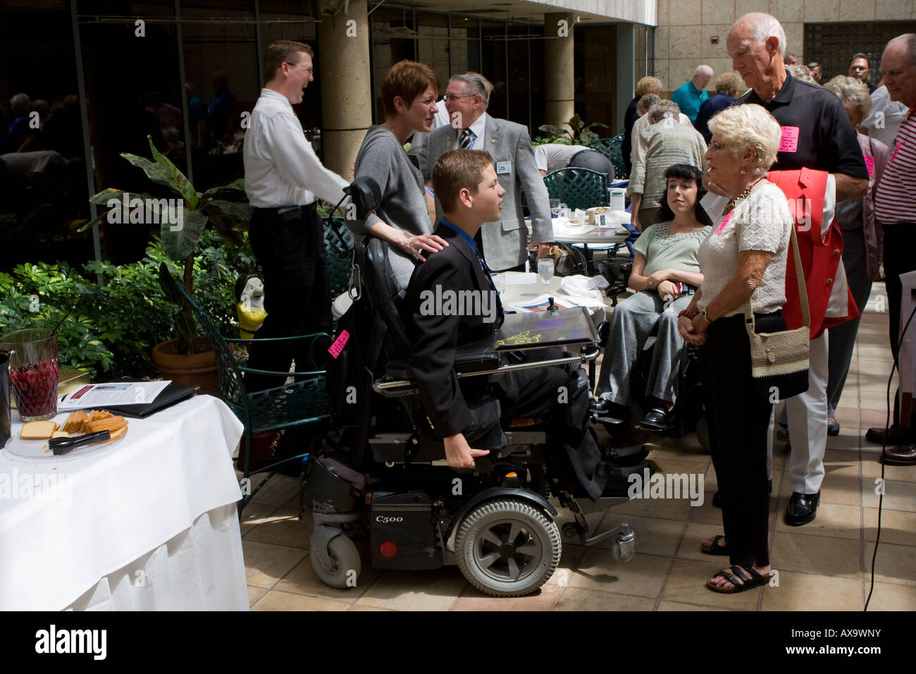 13 Y/O Disabled Child, Benjamin Carpenter is Greeted After his Speech