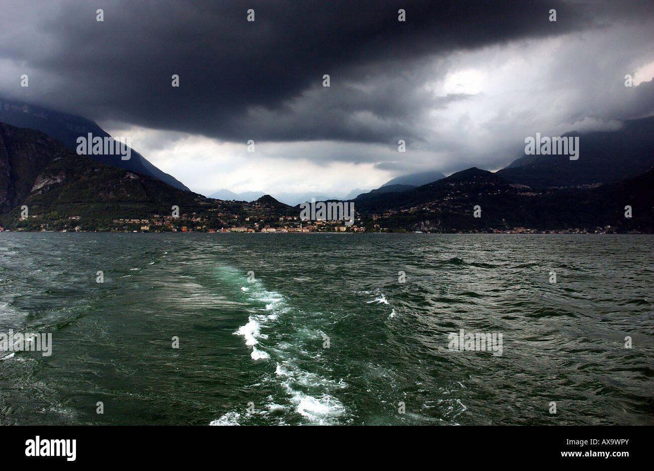 Stormy weather over the Como Lake, Italy Stock Photo Alamy
