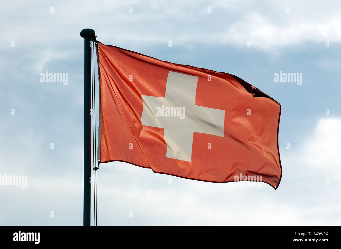 National flag of Switzerland Stock Photo