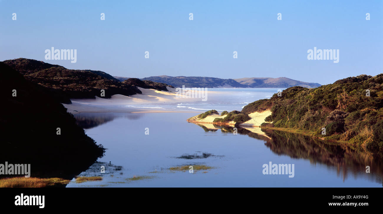 looking over the Mkantsi River, Kidds Beach, Eastern Cape South Africa