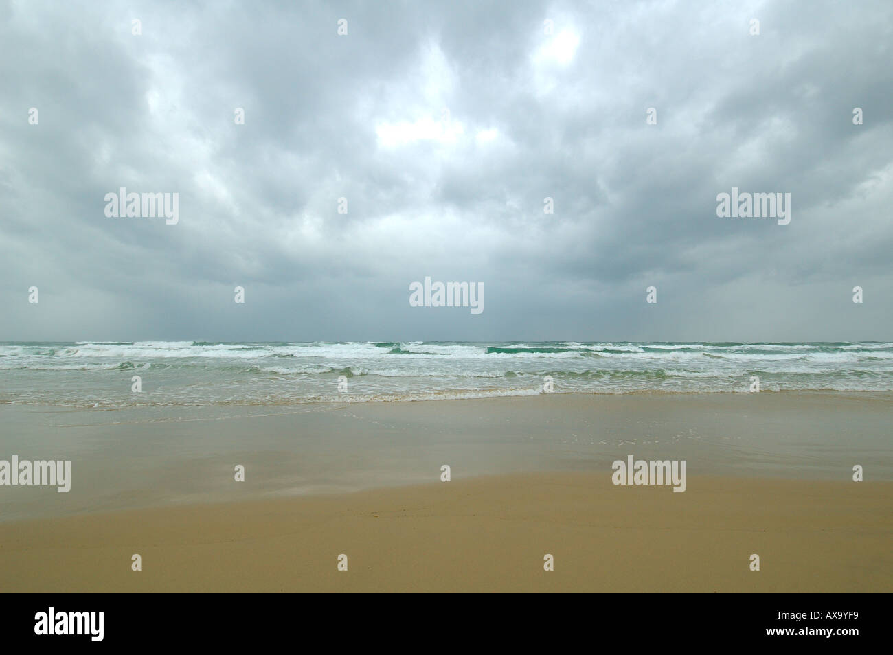 Winter atmosphere at the Mediterranean seashore of Tel Aviv in Israel Stock Photo