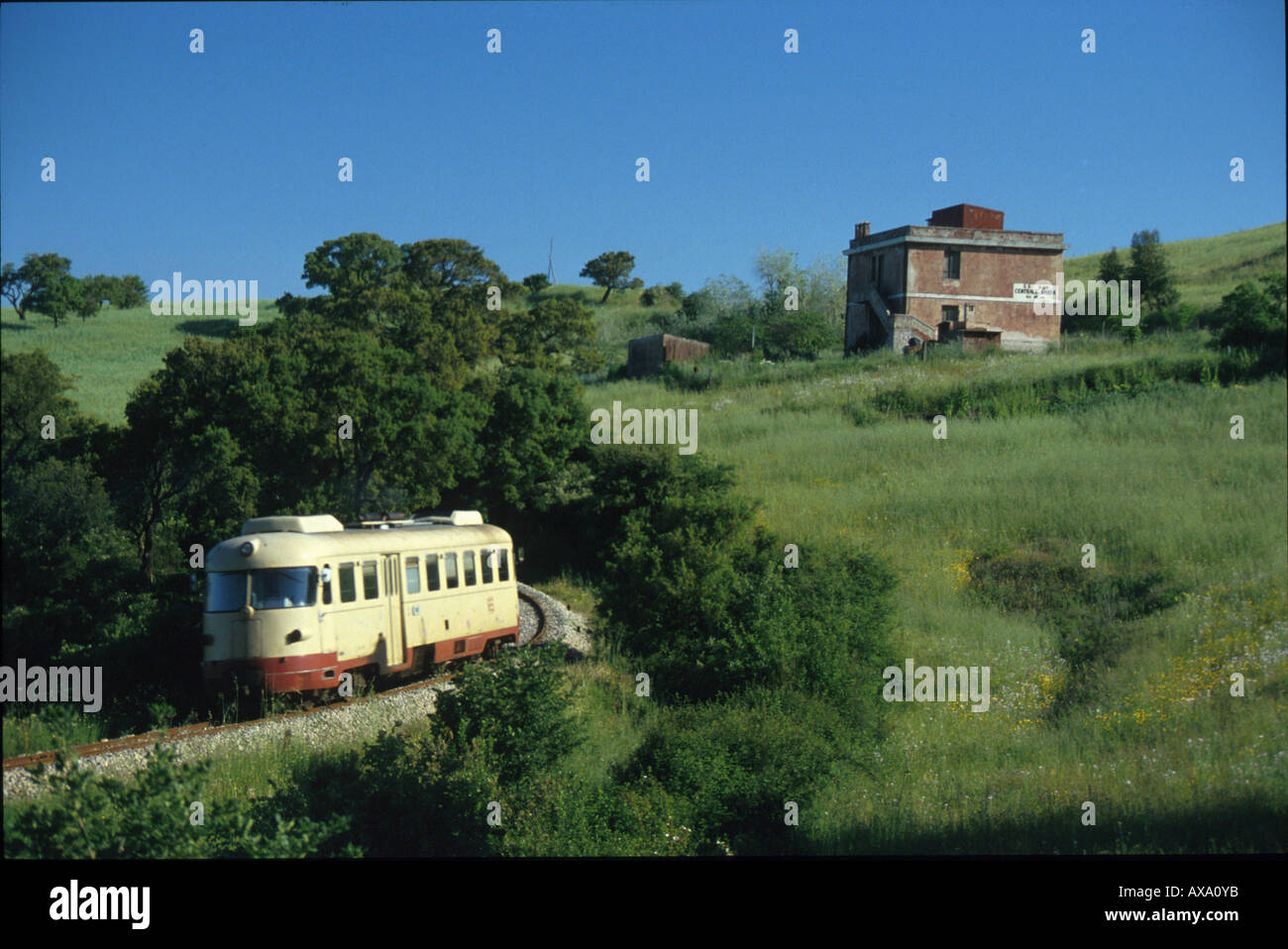 Bahnlinie, Gennargentu-Gebiet, Sardinien, Italien Europa Stock Photo