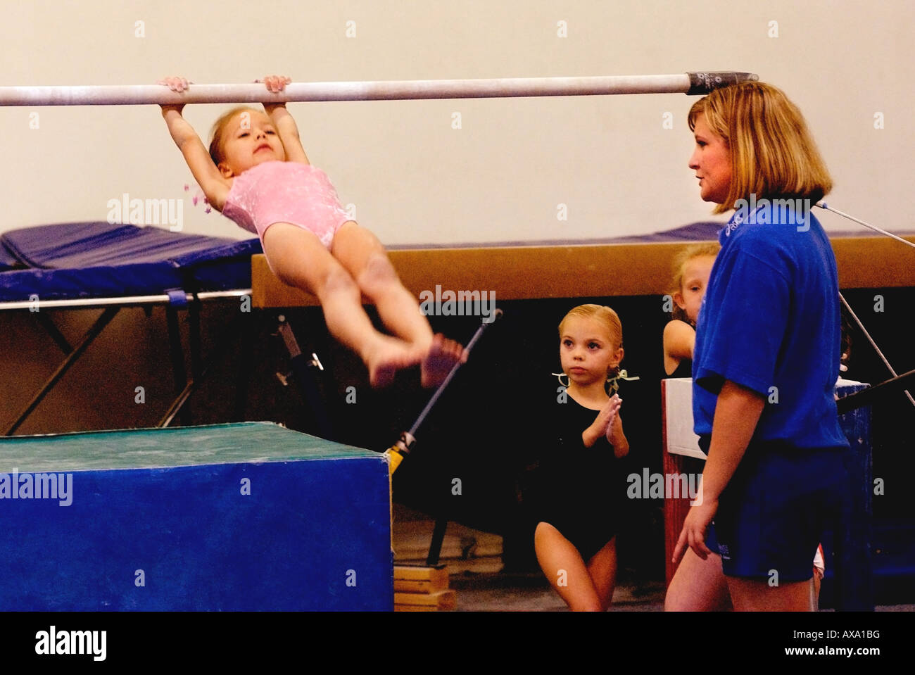 girl perform gymnastics routines Stock Photo - Alamy