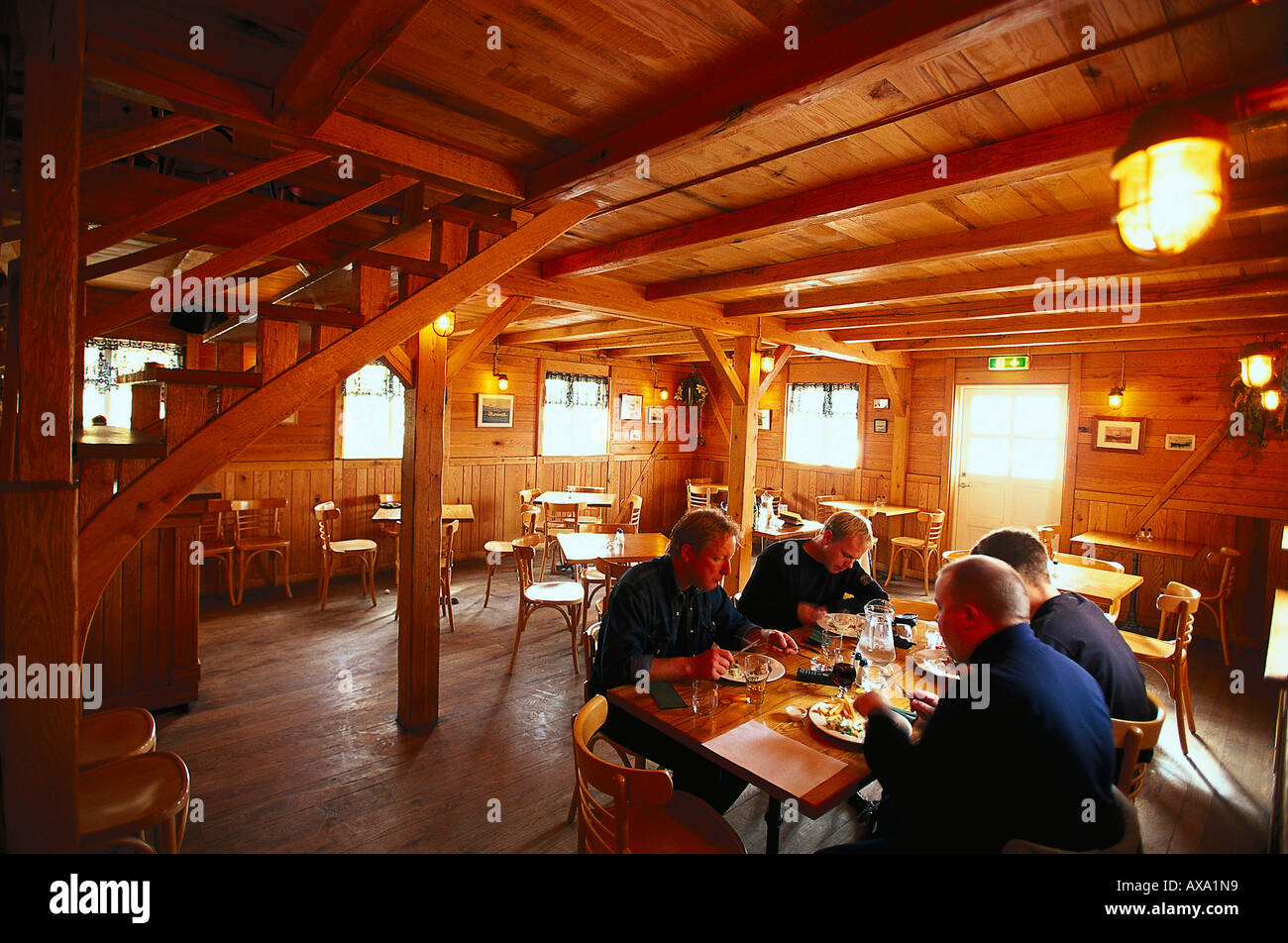 Restaurant Gamli Baukur, Husavik, North coast, Island Stock Photo