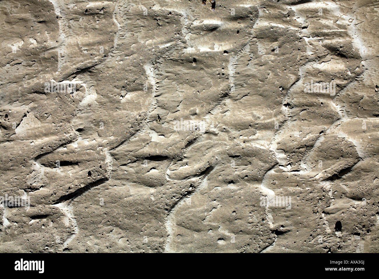 Ripple marks on a dry stream bed Stock Photo