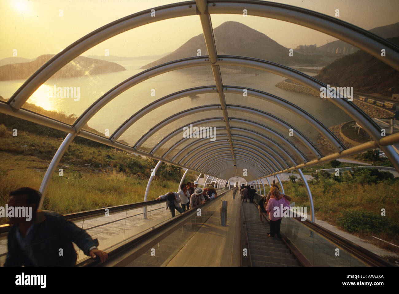 Longest escalator of the world, Hong Kong, China Stock Photo 9587945 Alamy
