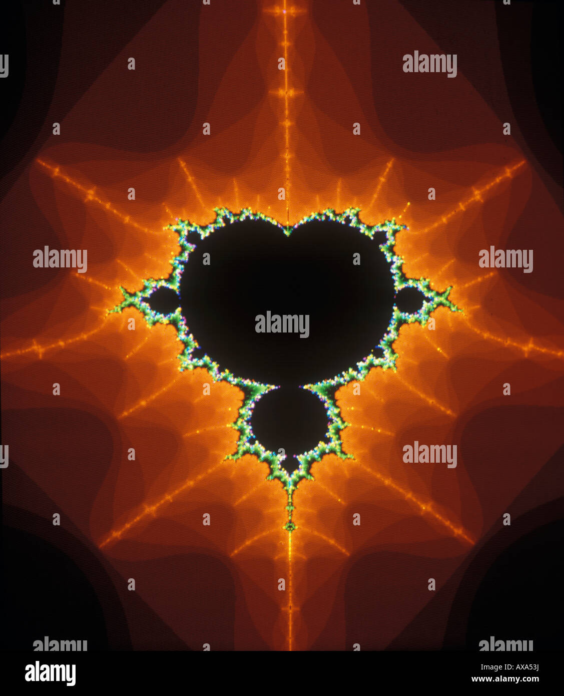 Mandelbrot set photographed on a computer monitor Stock Photo - Alamy