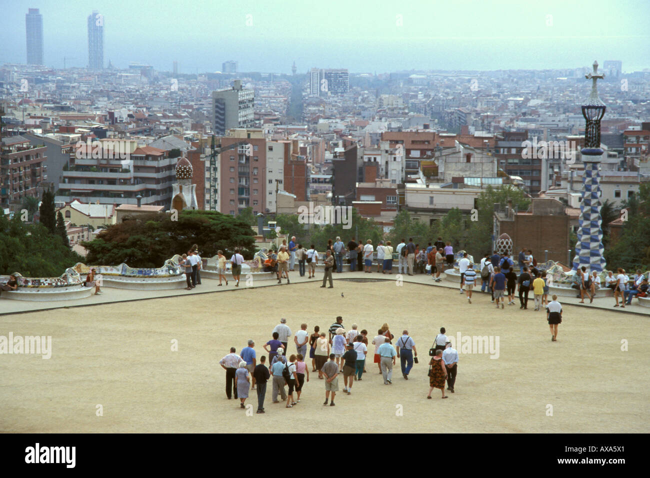 Parc guell, antoni gaudi, barcelona, spain Stock Photo