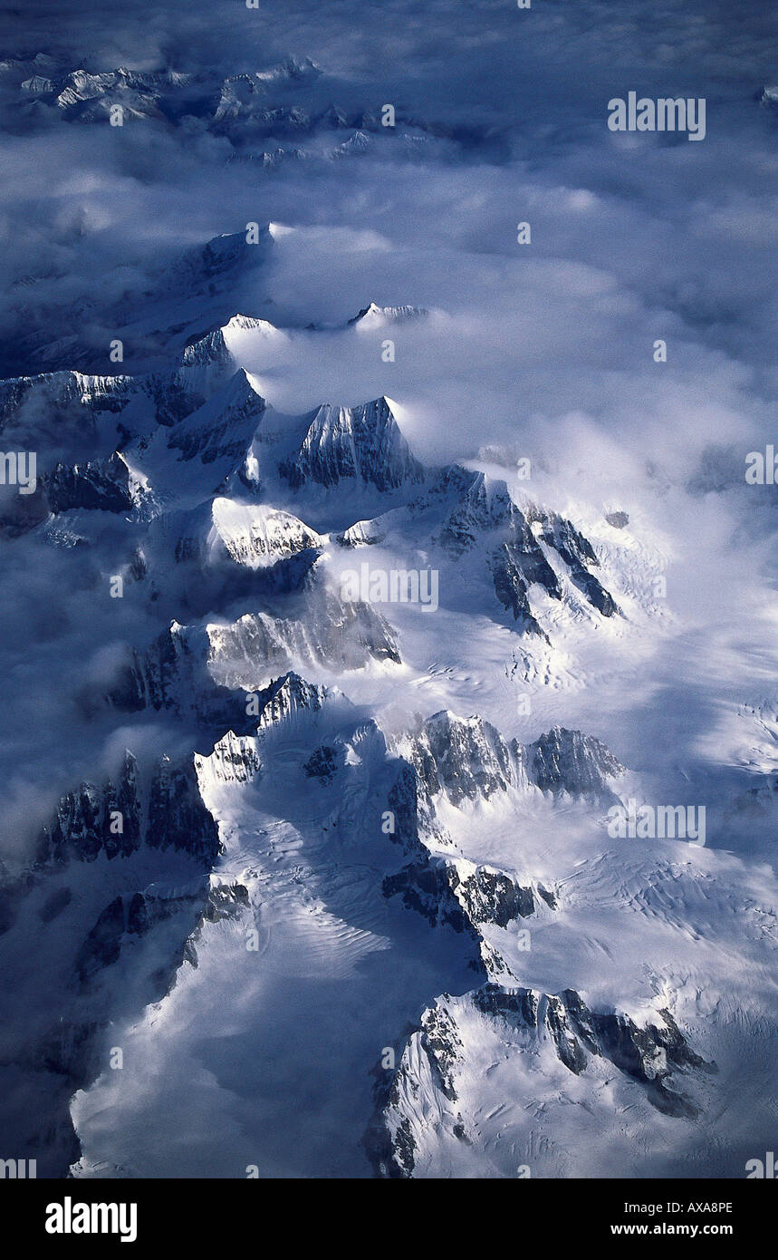 Aerial view of Snow capped Mountain Chain, Tibet, China Stock Photo - Alamy
