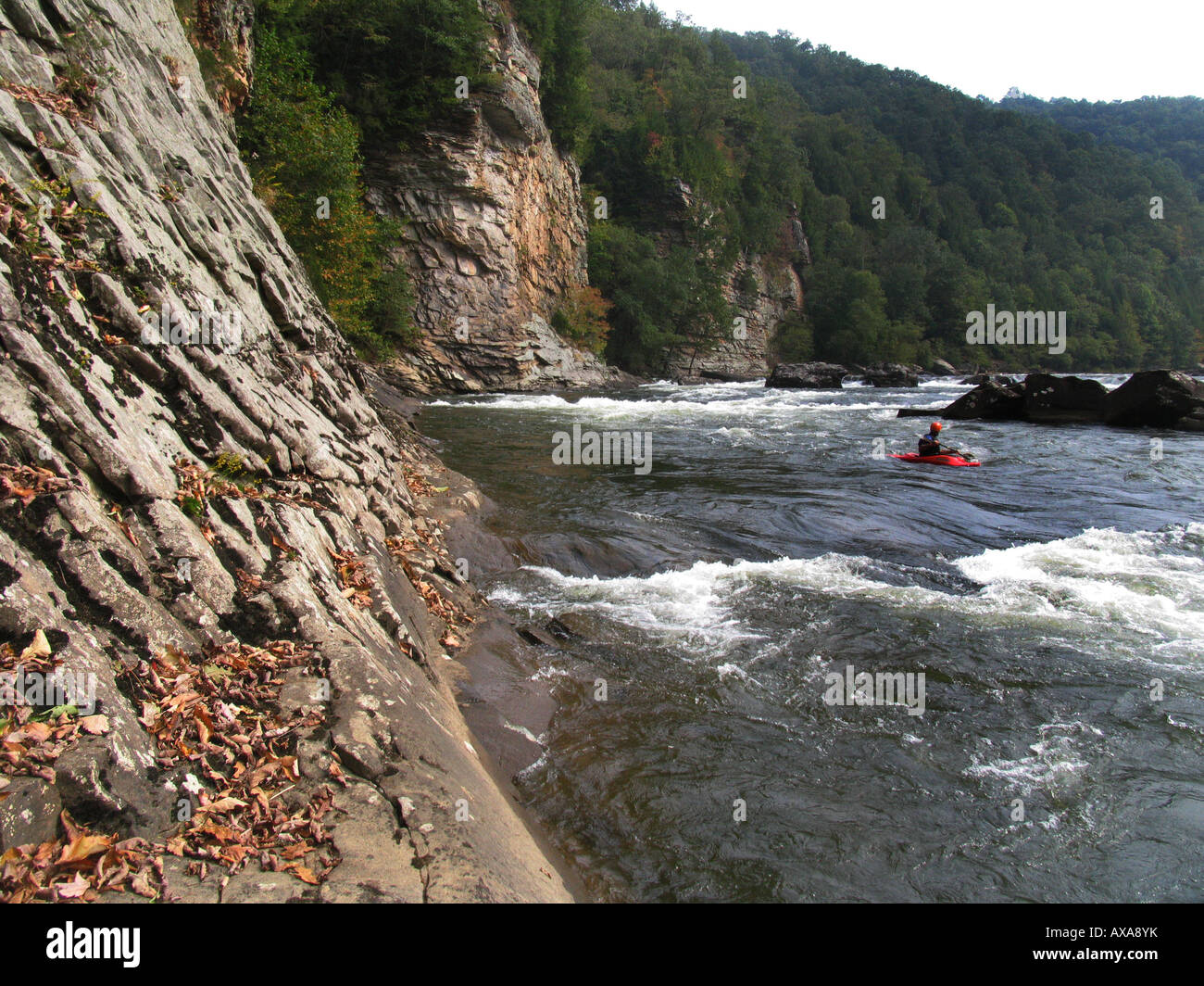 whitewater kayak lower gauley river Stock Photo