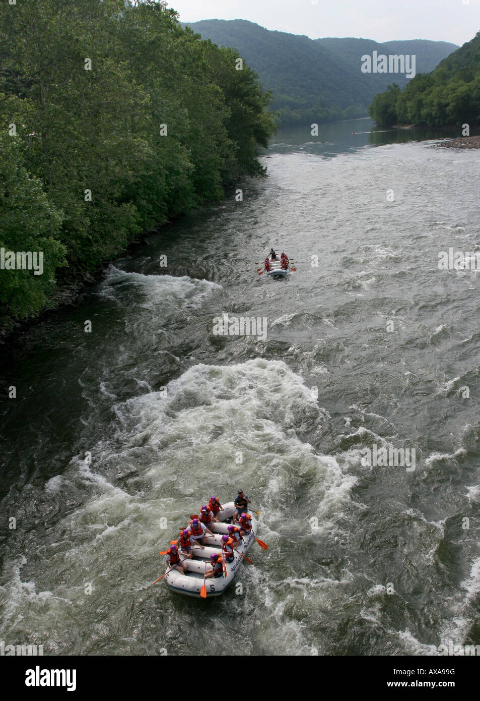 whitewater raft new river west virginia rafting Stock Photo Alamy