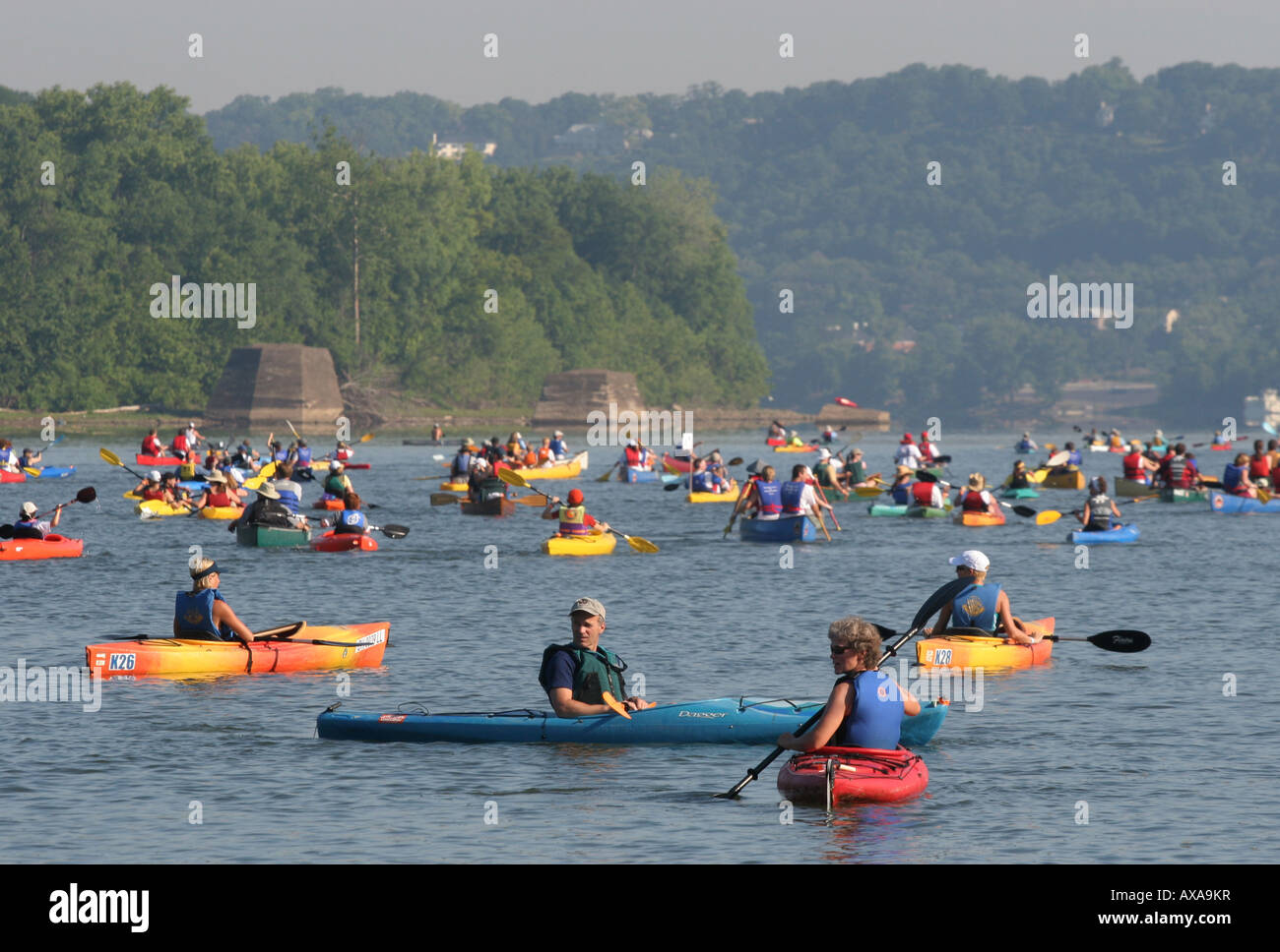 paddlefest kayak canoe ohio river cincinnati Stock Photo Alamy