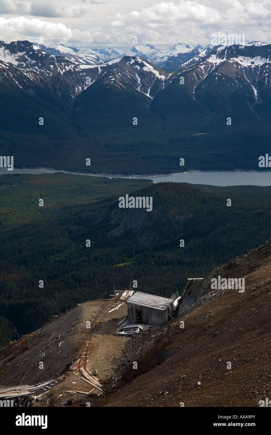 Old mine workings on Sweeney Mountain Central Interior BC Stock Photo