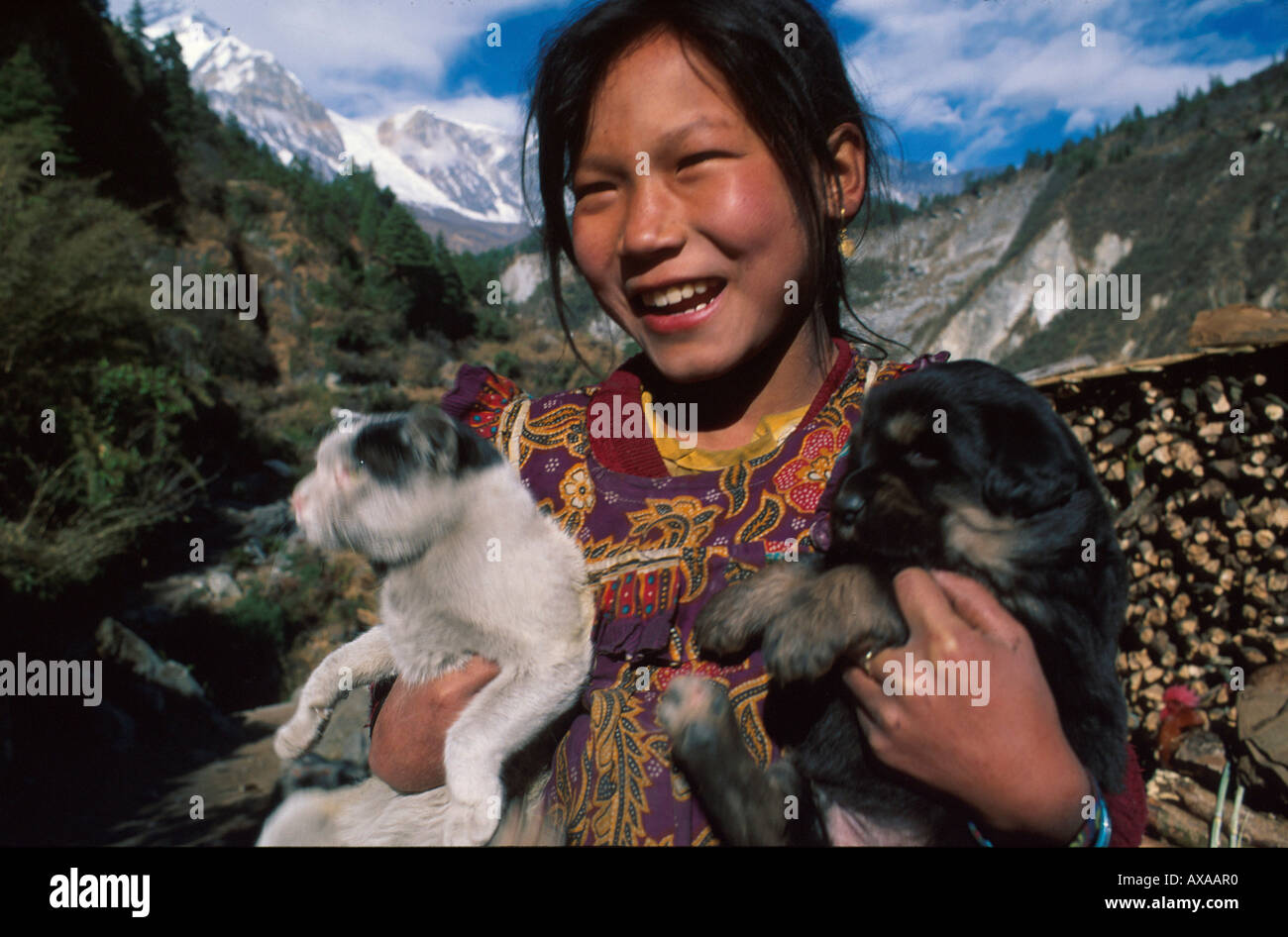 Gurung Maedchen, Kali Gandaki, Nepal, Asien Stock Photo