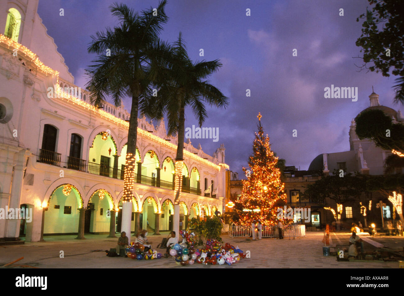 Square with City Hall, Veracruz, Mexico Stock Photo
