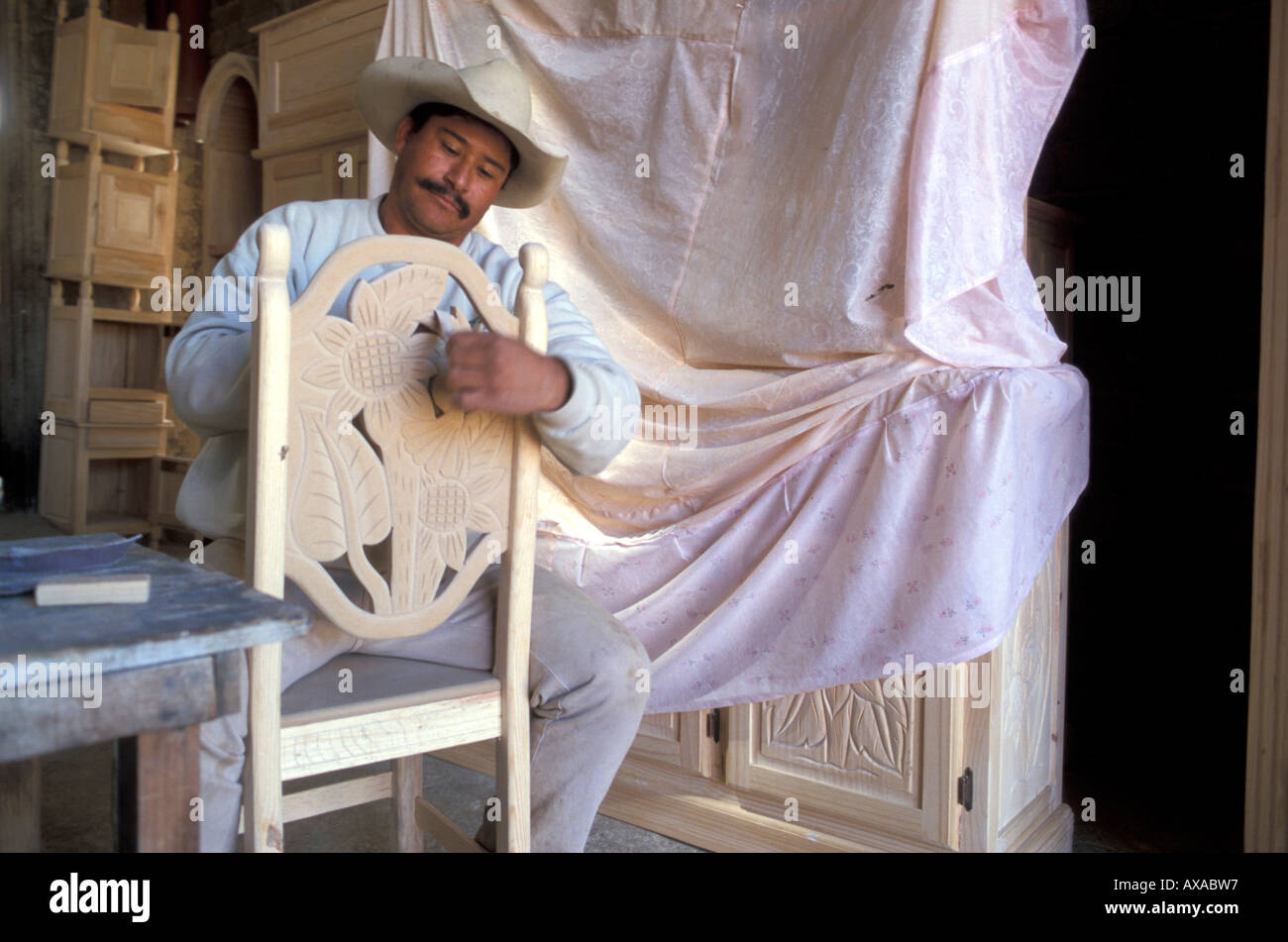 Schreiner bei der Arbeit, Mittelamerika Mexico Stock Photo
