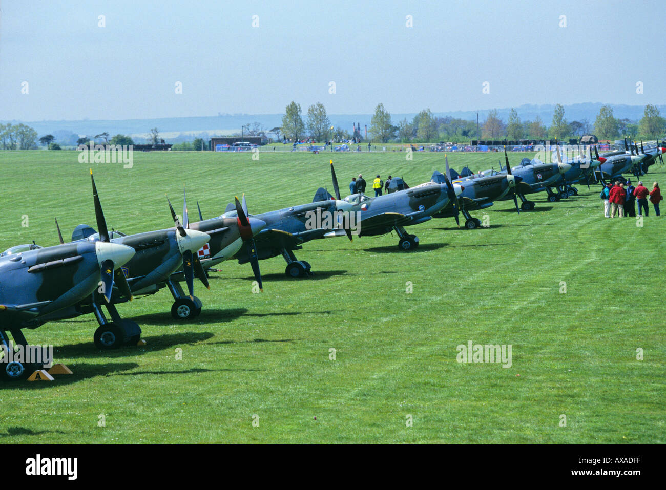 Spitfires at Duxford Airfield Cambridgeshire England Stock Photo