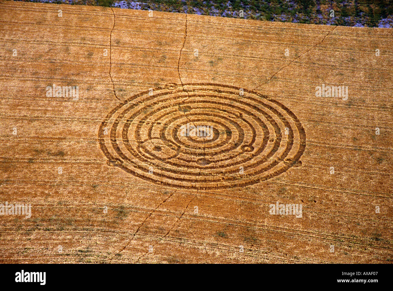 Aerial view of Mystery Circle Wiltshire England Stock Photo