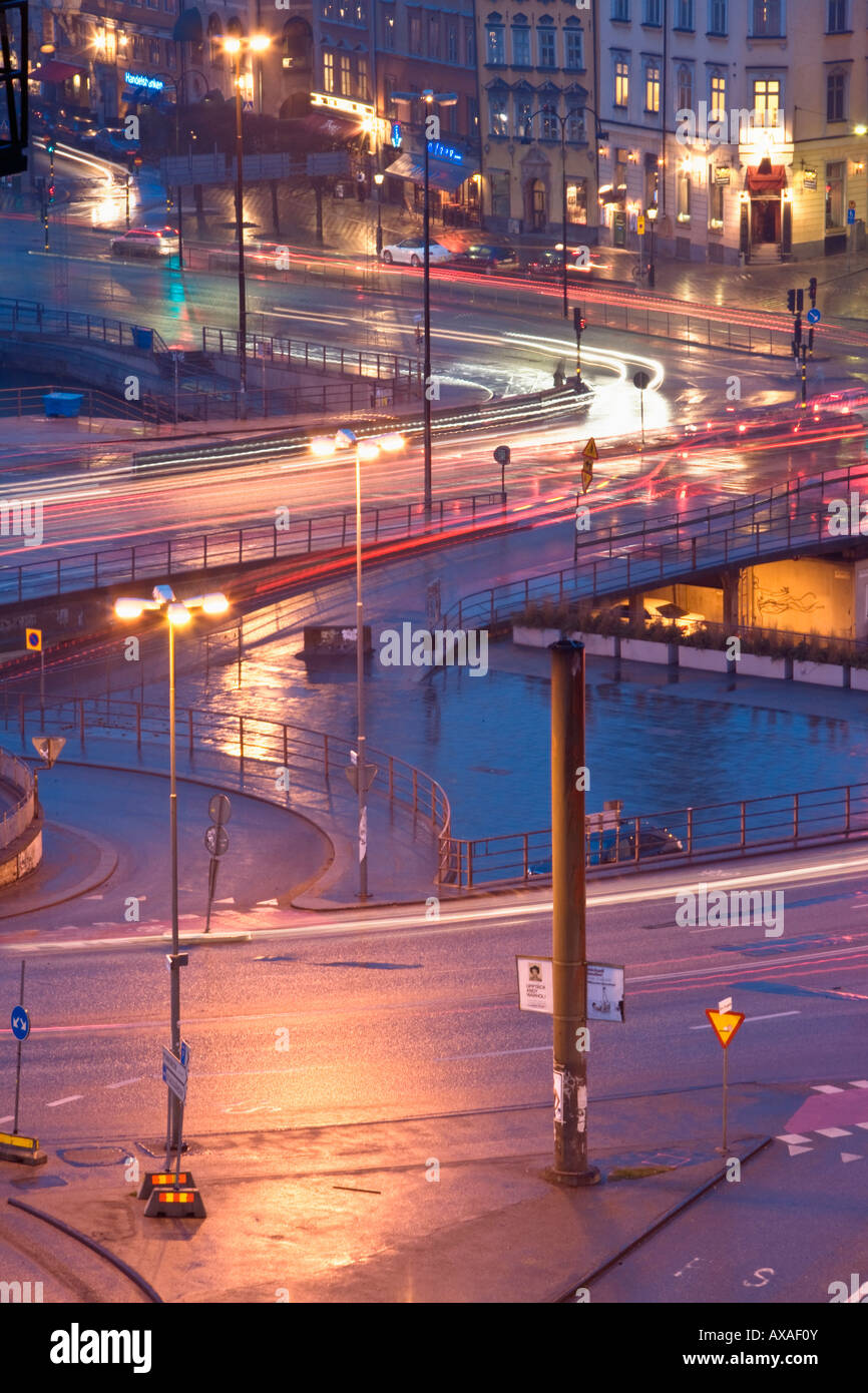 Slussen SWEDEN STOCKHOLM TRAFFIC AT SLUSSEN THE OLD TOWN Stock Photo - Alamy
