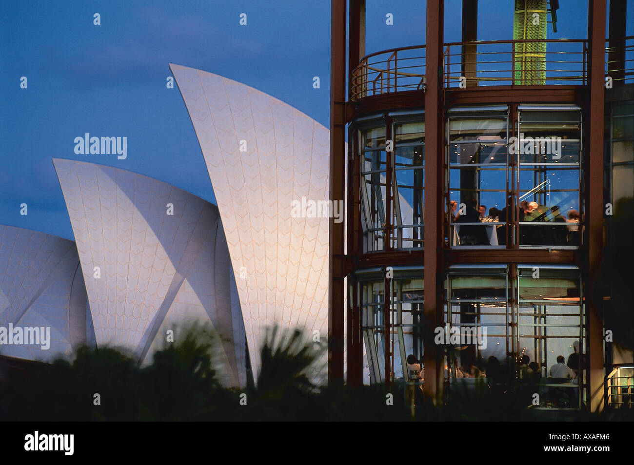 Restaurant Quay in front of the Opera House, Sydney, New South Wales, Australia Stock Photo