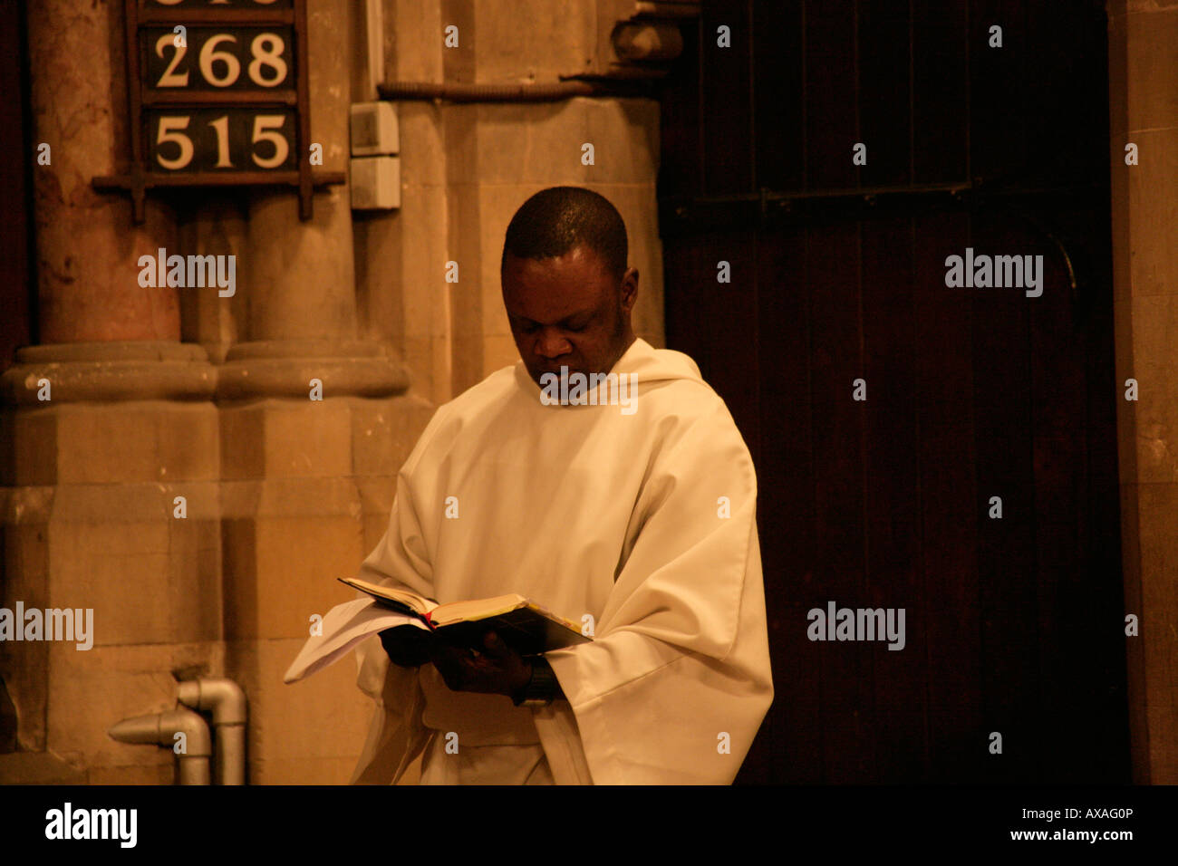 The sexton of the Crimean Church during the Easter eve service Beyoglu