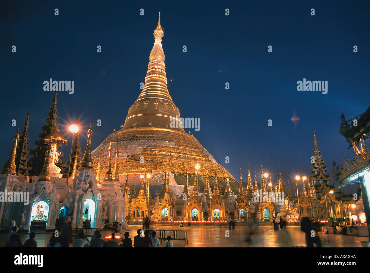 Shwedagon Pagode, Yangon Rangoon, Myanmar, Burma Stock Photo
