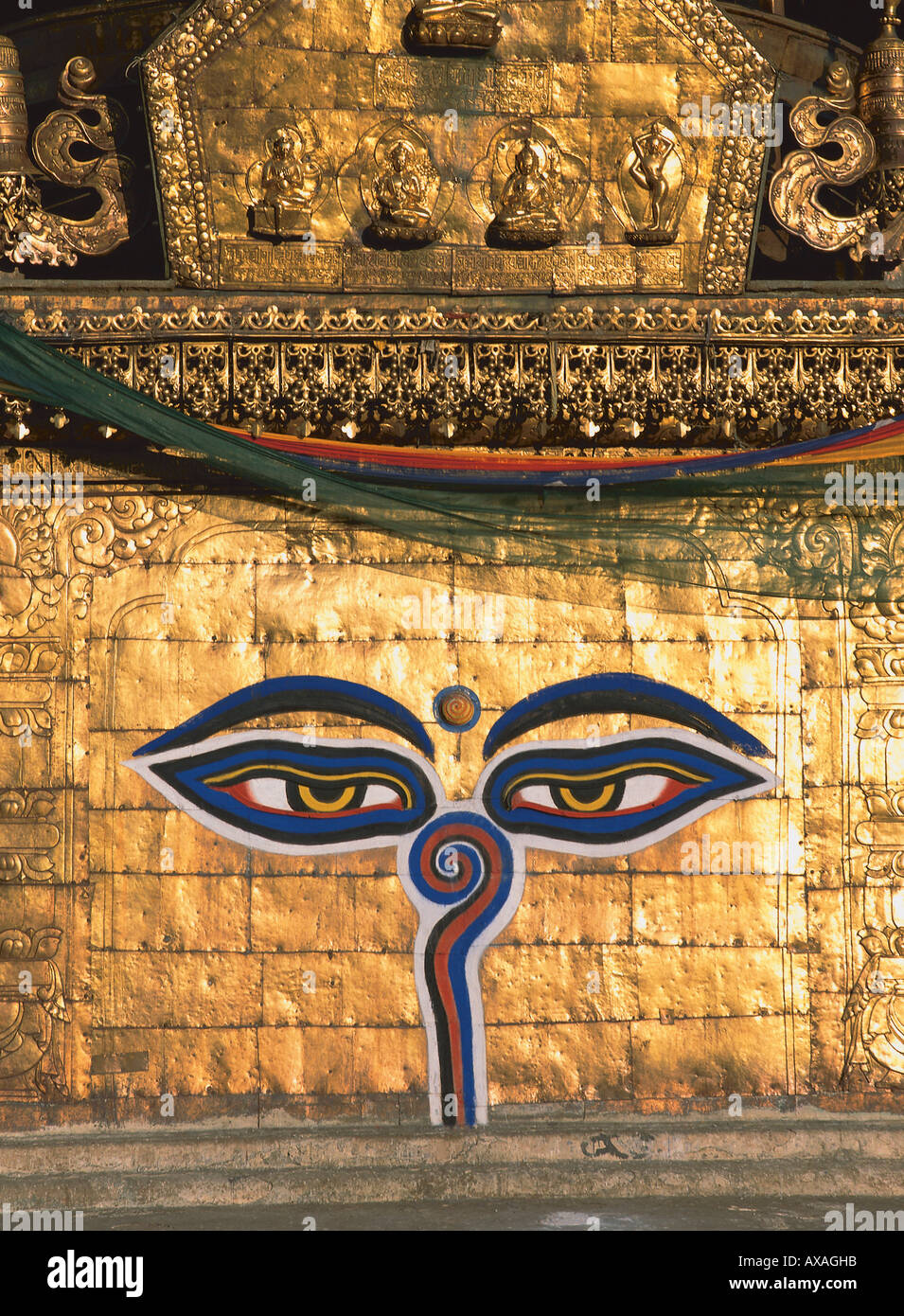 Die Augen des Buddha, Kathmandu Nepal Stock Photo
