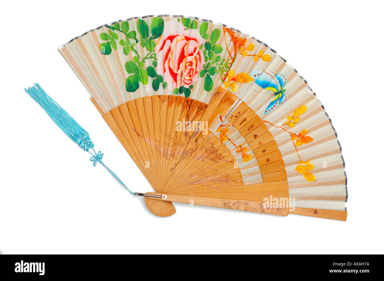 Oriental Wooden Hand Fan from Nepal Stock Photo Alamy
